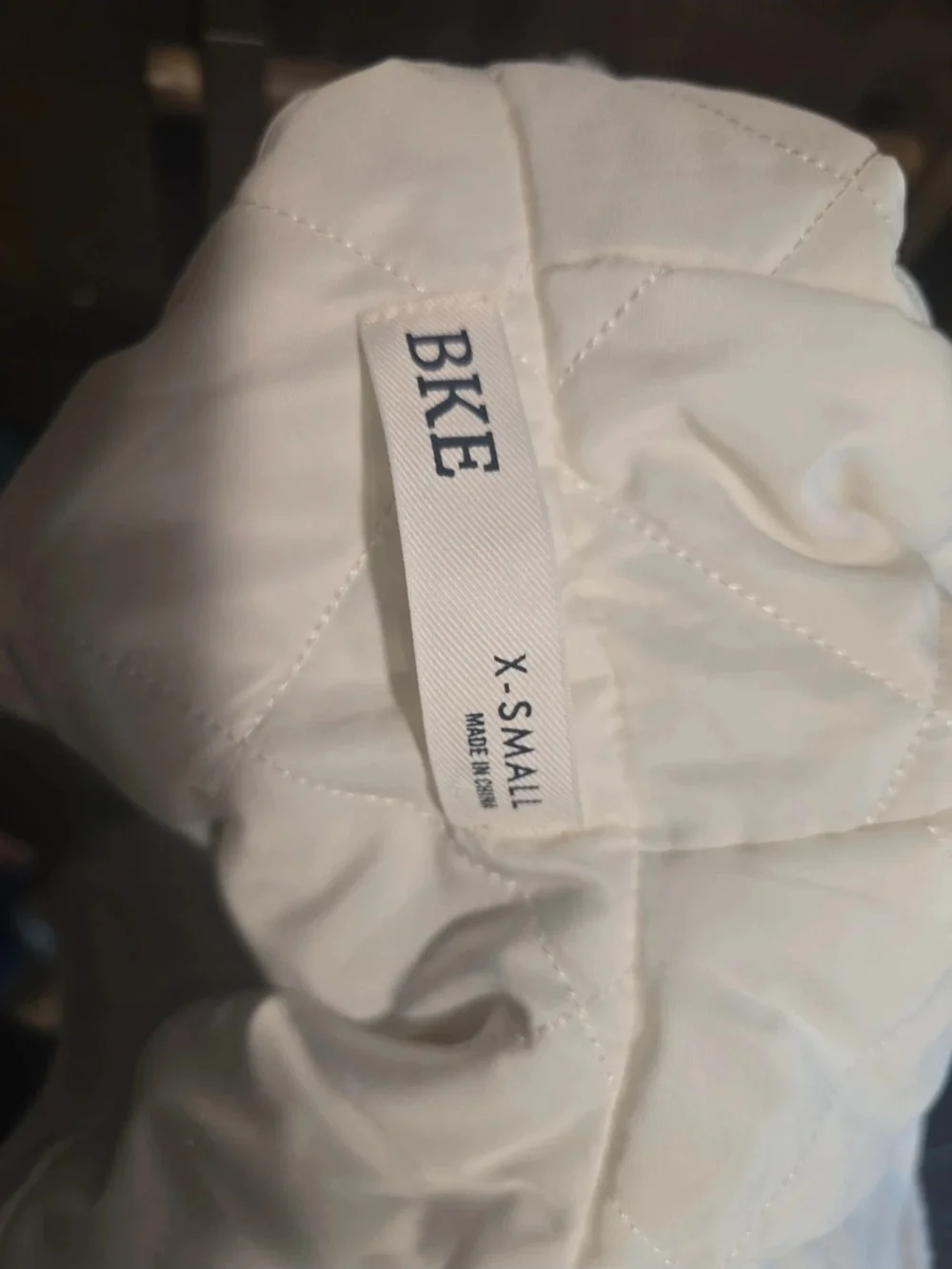 BKE Cream Hooded Quilted Vest